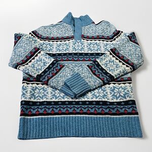 Tommy Hilfiger Unisex L/G Lambswool Nordic Sweater Blue